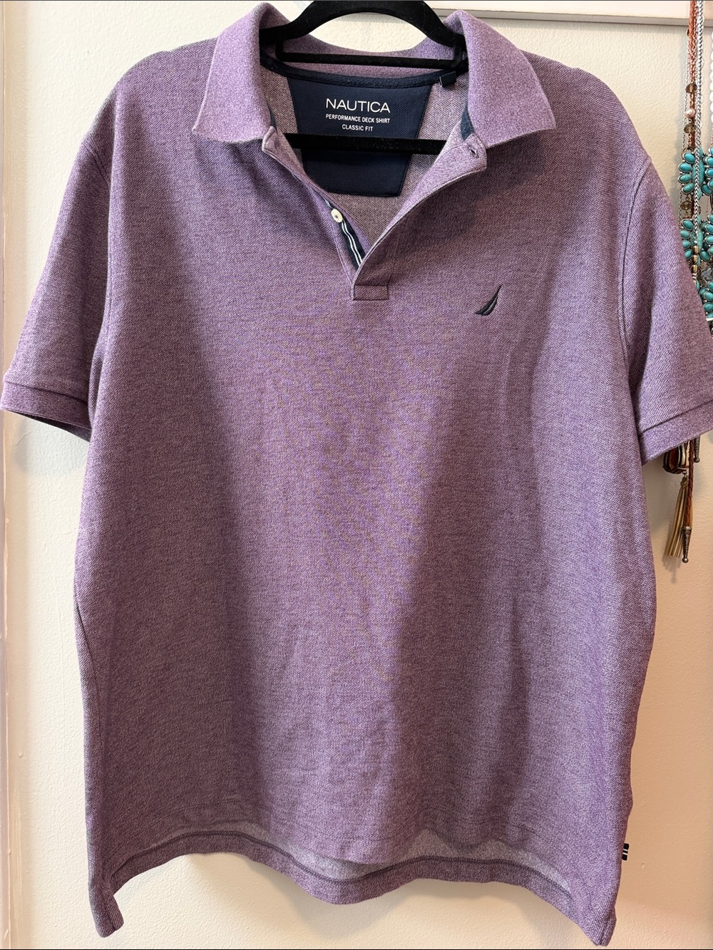 Nautica Men's Heather Lavender Polo Shirt